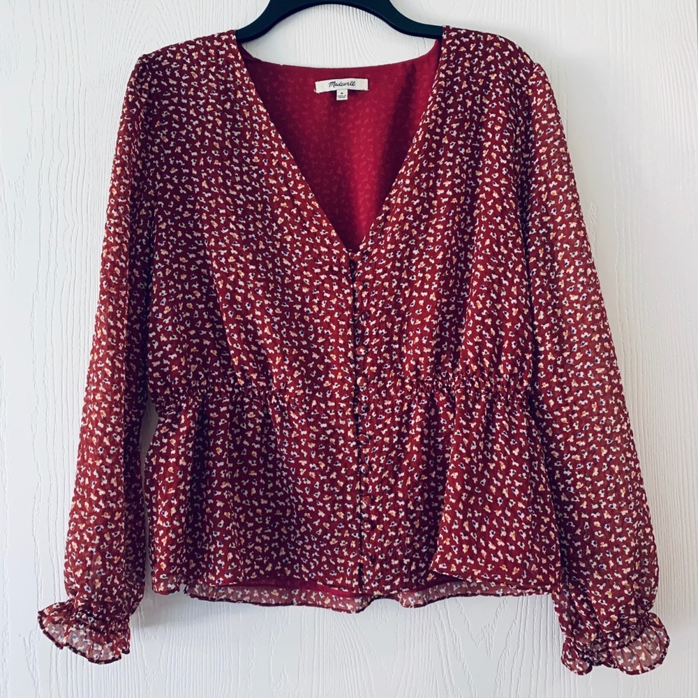 Madewell Peplum Button Up Blouse